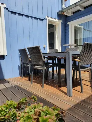 Ein Balkon oder eine Terrasse in der Unterkunft Ferienhaus 