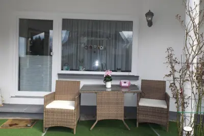 Ein Sitzbereich in der Unterkunft Ferienwohnung Simon