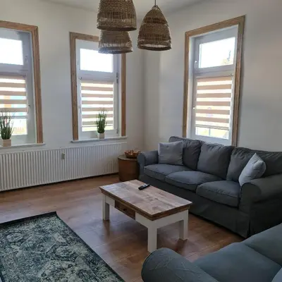 Ein Sitzbereich in der Unterkunft Villa am Paulsberg