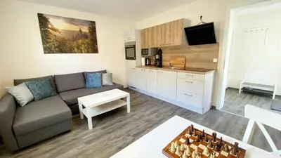 Küche/Küchenzeile in der Unterkunft REGIOHOTEL Aparthotel Wernigerode - #Ferienwohnungen #Familienfreundlich #Harzurlaub #Freeparking