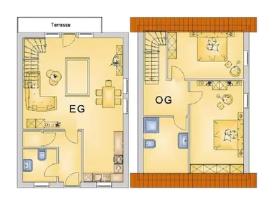 Grundriss der Unterkunft Ferienhaus Nr 24, Typ A, Ferienanlage Blauvogel, Hasselfelde, Harz