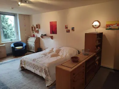 Ein Bett oder Betten in einem Zimmer der Unterkunft Ferienwohnung Kleines Nest