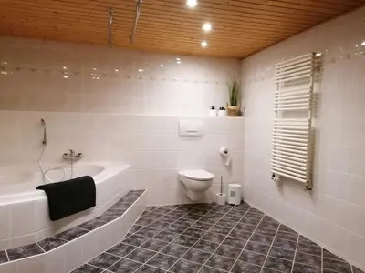 Ein Badezimmer in der Unterkunft Ferienhaus Chiara, Südharz, Harztor