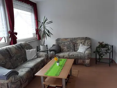 Ein Sitzbereich in der Unterkunft Haus Bergfried SORGENFREI BUCHEN