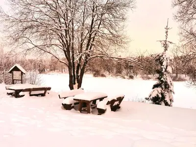 Seeblick am Kranichsee im Winter