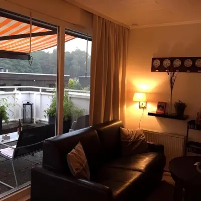 Ein Sitzbereich in der Unterkunft The Lodge Bad Harzburg