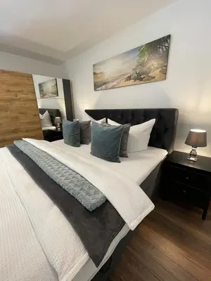 Ein Bett oder Betten in einem Zimmer der Unterkunft Ferienhaus Linda