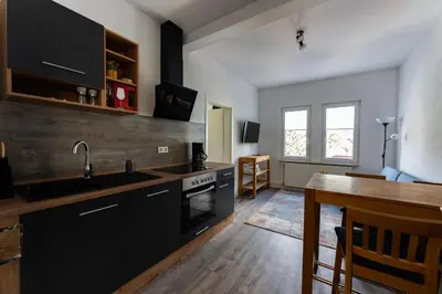 Küche/Küchenzeile in der Unterkunft Ferienwohnung am Steinbach 1