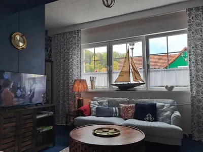 Ein Sitzbereich in der Unterkunft Sonniges Apartment Altenbrak