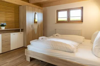 Ein Bett oder Betten in einem Zimmer der Unterkunft Ferienhaus Weitblick Altenbrak