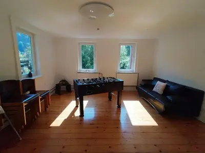 Ein Sitzbereich in der Unterkunft Haus am Wald Zorge 16+ Gäste