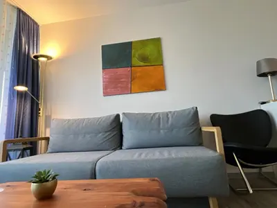 Ein Sitzbereich in der Unterkunft Haus am See HS 715 S