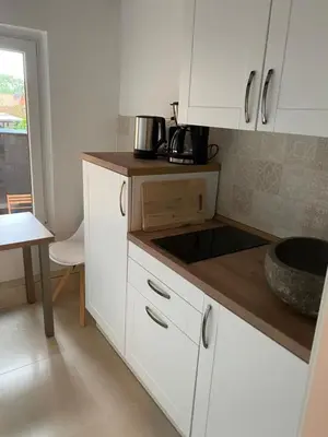 Küche/Küchenzeile in der Unterkunft Harztörchen