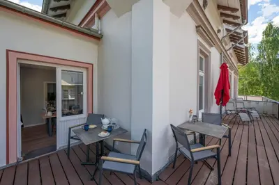 Ein Balkon oder eine Terrasse in der Unterkunft Ferienwohnung LichtBlickHarz