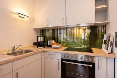 Küche/Küchenzeile in der Unterkunft Ferienwohnung LichtBlickHarz