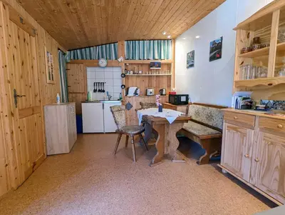 Küche/Küchenzeile in der Unterkunft Gartenhaus Haufe