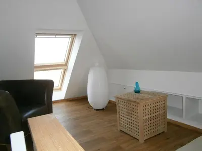 Ein Sitzbereich in der Unterkunft Ferienwohnung Lindenstraße