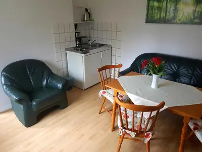 Küche/Küchenzeile in der Unterkunft Bungalow Weidling
