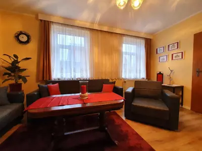 Ein Sitzbereich in der Unterkunft Ferienwohnung 
