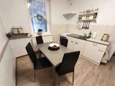 Küche/Küchenzeile in der Unterkunft Ferienwohnung 