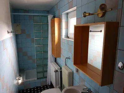 Ein Badezimmer in der Unterkunft Ferienwohnung am Kurpark