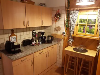 Küche/Küchenzeile in der Unterkunft Ferienwohnung Lachmann