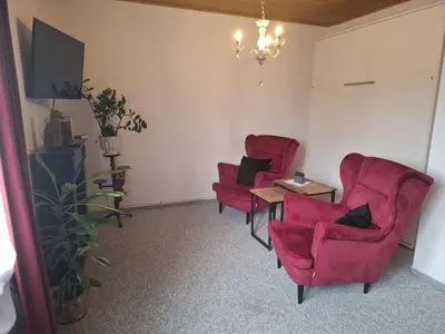 Ein Sitzbereich in der Unterkunft Ferienwohnung Wanderlust