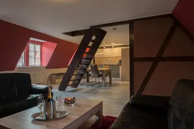 Ein Sitzbereich in der Unterkunft Apartment Alma