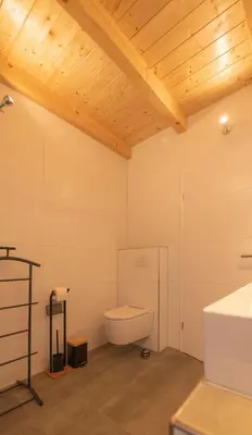 Ein Badezimmer in der Unterkunft Blaues Ferienhaus Wernigerode