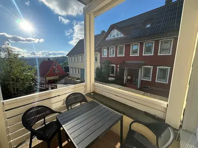 Ein Balkon oder eine Terrasse in der Unterkunft Ferienwohnung Donald