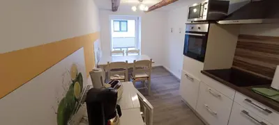 Küche/Küchenzeile in der Unterkunft Ferienwohnung in Timmenrode am Harz