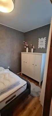 Ein Bett oder Betten in einem Zimmer der Unterkunft Harz mit Herz, Infrarotsauna, E-Kamin, Herzdusche
