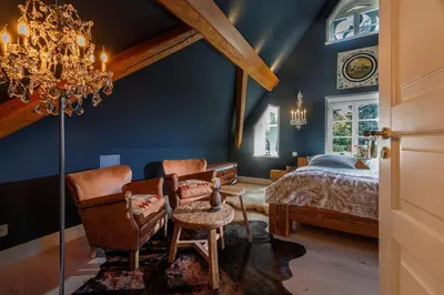 Ein Bett oder Betten in einem Zimmer der Unterkunft Villa Ottilienruh - Ottilien-Suite