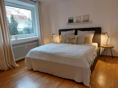 Ein Bett oder Betten in einem Zimmer der Unterkunft Ferienwohnung Wiesengrund 2