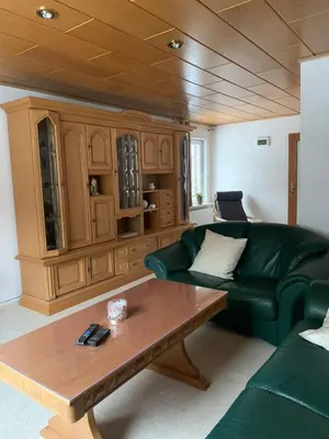 Ein Sitzbereich in der Unterkunft Ferienhaus Andrea am Bodetal