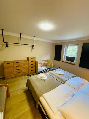 Ein Bett oder Betten in einem Zimmer der Unterkunft Haus am Bach