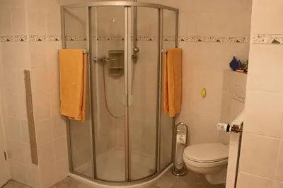 Ein Badezimmer in der Unterkunft Ferienwohnung Backhaus