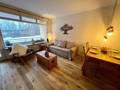 Ein Sitzbereich in der Unterkunft Mountain Lodge