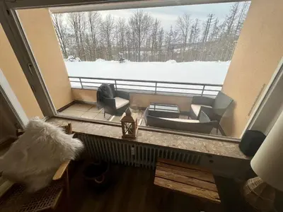 Ein Sitzbereich in der Unterkunft Mountain Lodge