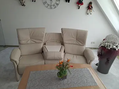 Ein Sitzbereich in der Unterkunft Ferienwohnung Kück