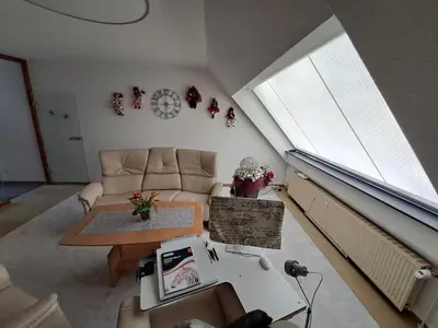 Ein Sitzbereich in der Unterkunft Ferienwohnung Kück