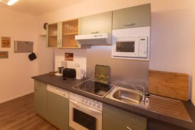 Küche/Küchenzeile in der Unterkunft Ferienwohnung Vier Findlinge