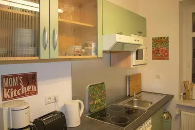 Küche/Küchenzeile in der Unterkunft Ferienwohnung Vier Findlinge