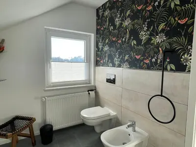 Ein Badezimmer in der Unterkunft Schöne Höhe 600 FeWo Ausguck