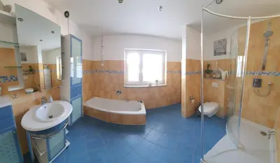 Ein Badezimmer in der Unterkunft Ferienwohnung Teufelsmauer