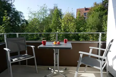 Ein Balkon oder eine Terrasse in der Unterkunft Ferienwohnung Landgraf