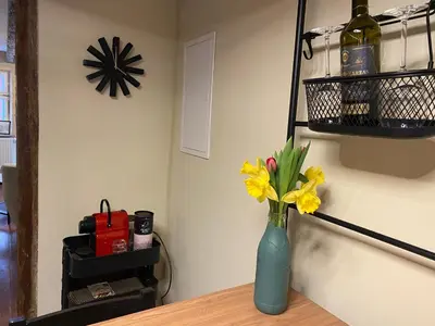 Küche/Küchenzeile in der Unterkunft Ferienwohnung Anneliese im Einzeldenkmal - Lange Gasse 29