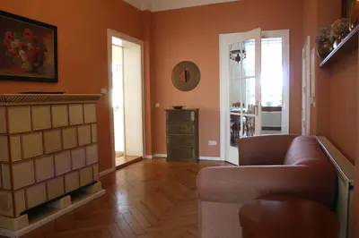 Ein Sitzbereich in der Unterkunft Ferienwohnung am Brühl
