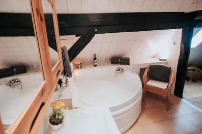Ein Badezimmer in der Unterkunft Hexenhütte