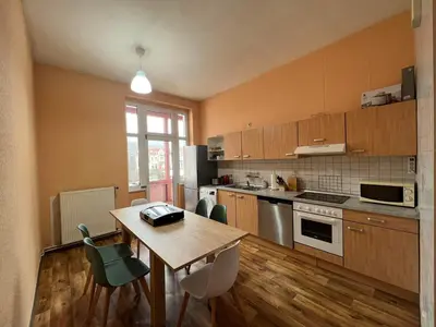 Küche/Küchenzeile in der Unterkunft Family Apartments Thale